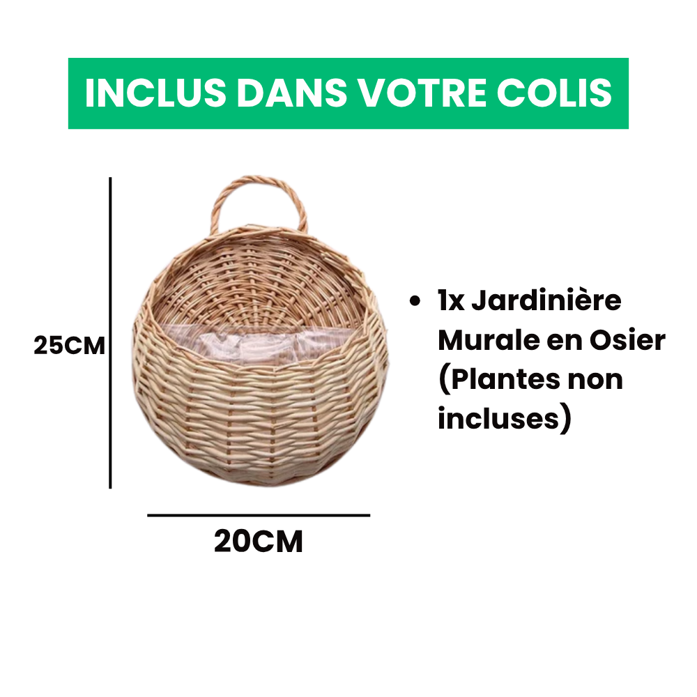 Plantador de vime de parede elegante