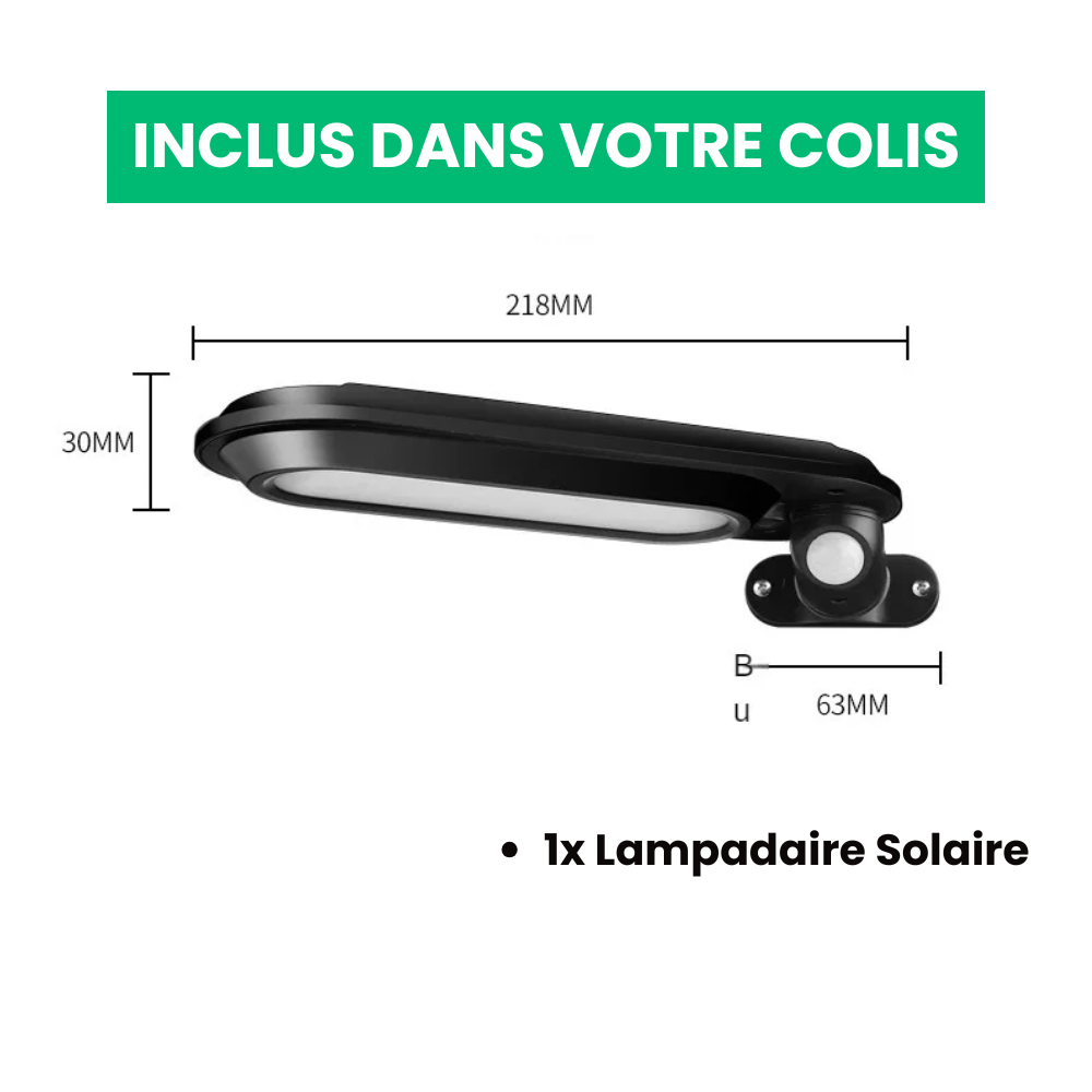 Luz de rua solar com sensor de movimento poderoso
