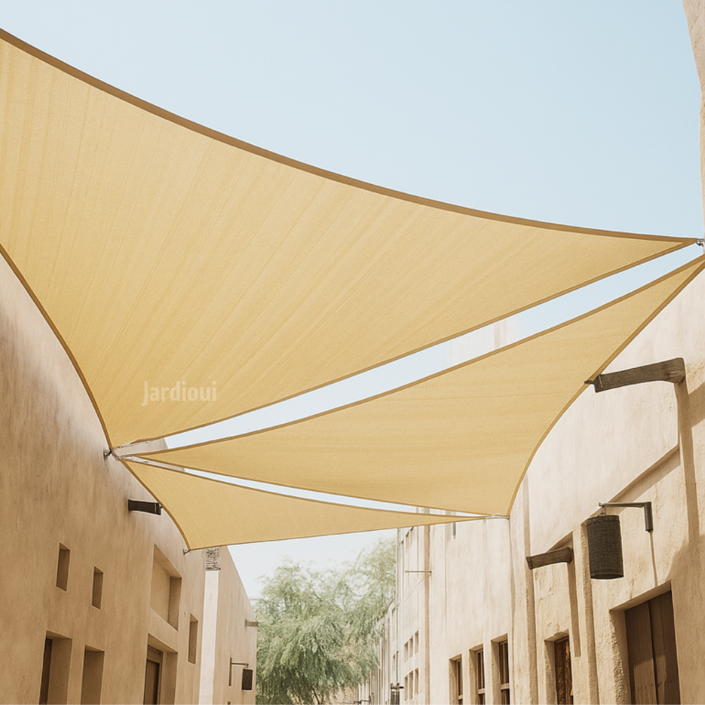 Vela de sombra triangular premium