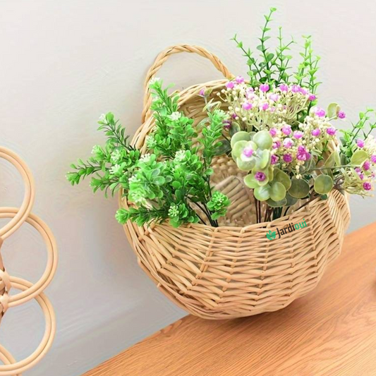 Plantador de vime de parede elegante