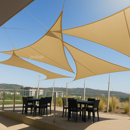 Vela de sombra triangular premium