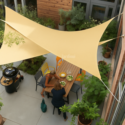 Vela de sombra triangular premium