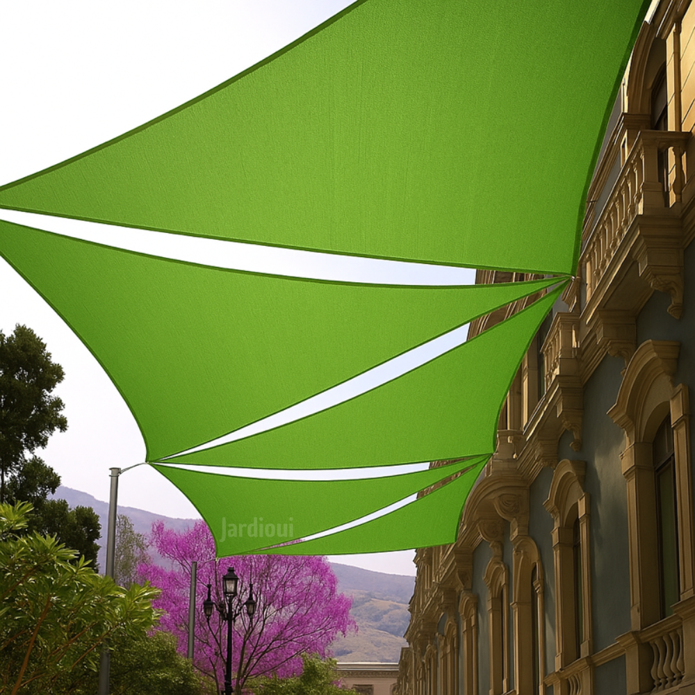 Vela de sombra triangular premium