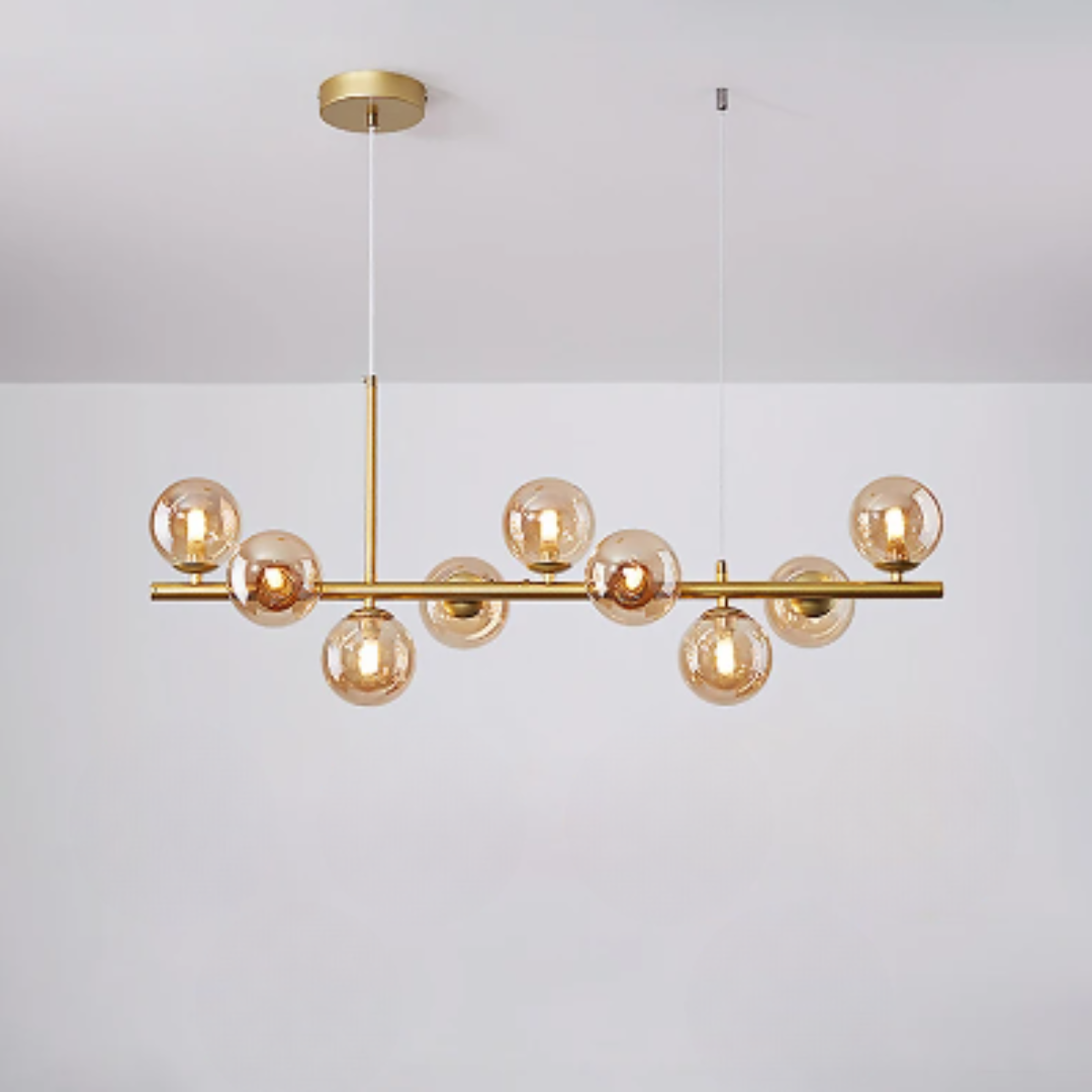 Lustre Dourado Refinado para Sala de Jantar Moderna