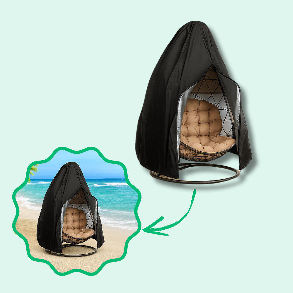 Jardioui 2 Housses (24.90 €/ pcs) / Noir Housse de Protection Premium pour Chaise Suspendue (+Sac de Rangement Offert)