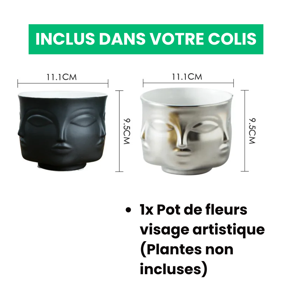Jardioui Pot de Fleurs Visage Artistique