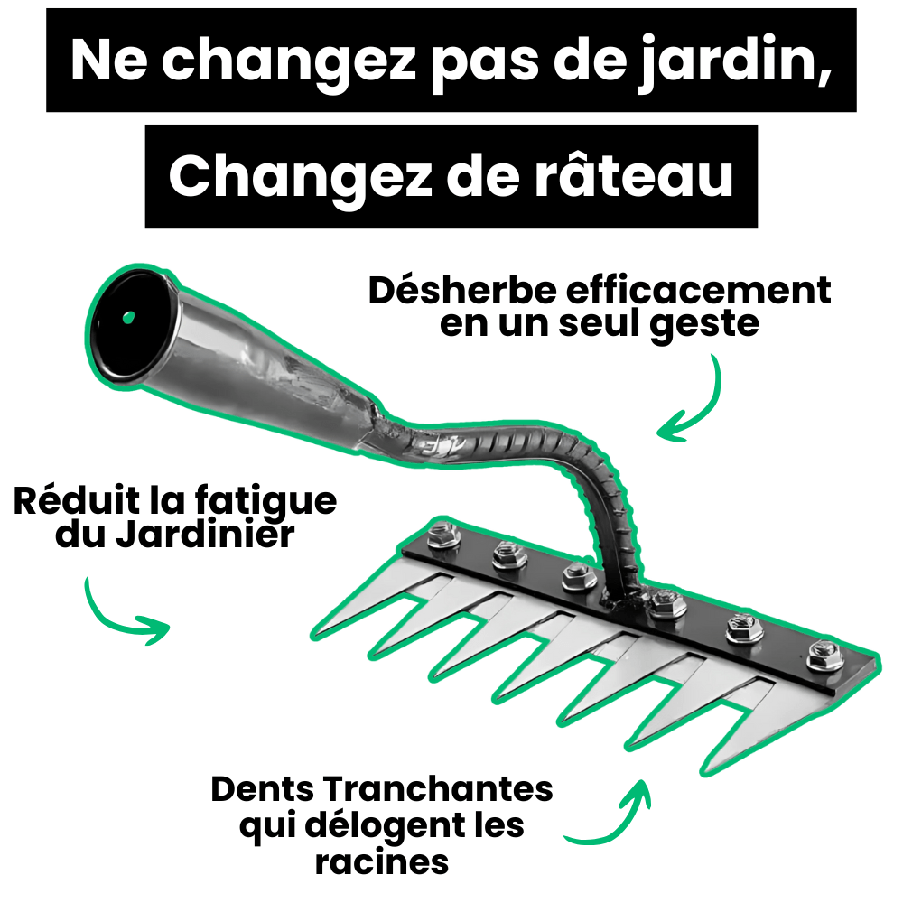 Jardioui Râteau Désherbant Ultra-Efficace Renforcé