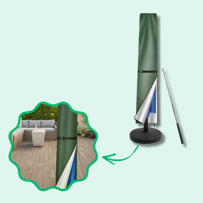 Jardioui Vert / S (170cm - Parasols droits) Housse Protectrice Intégrale Anti-UV pour Parasol