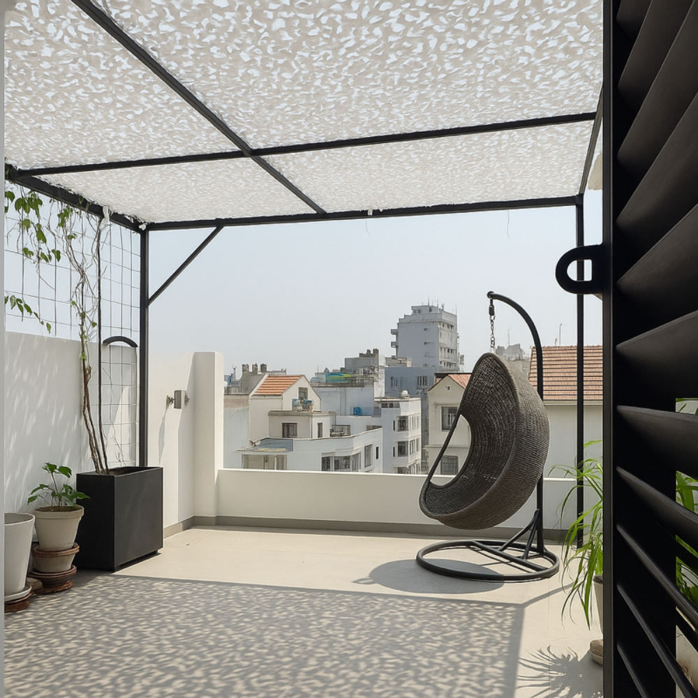 Jardioui Voile d'ombrage Camouflage Blanc