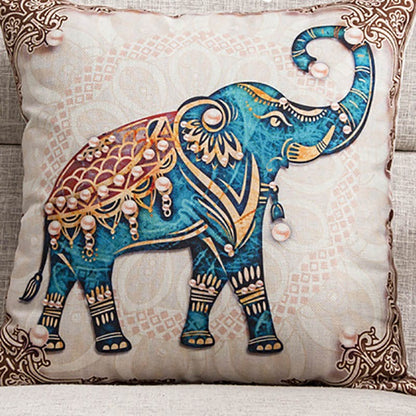 frJardioui Coussin 2 Housse de Coussin Motif Eléphant Indien