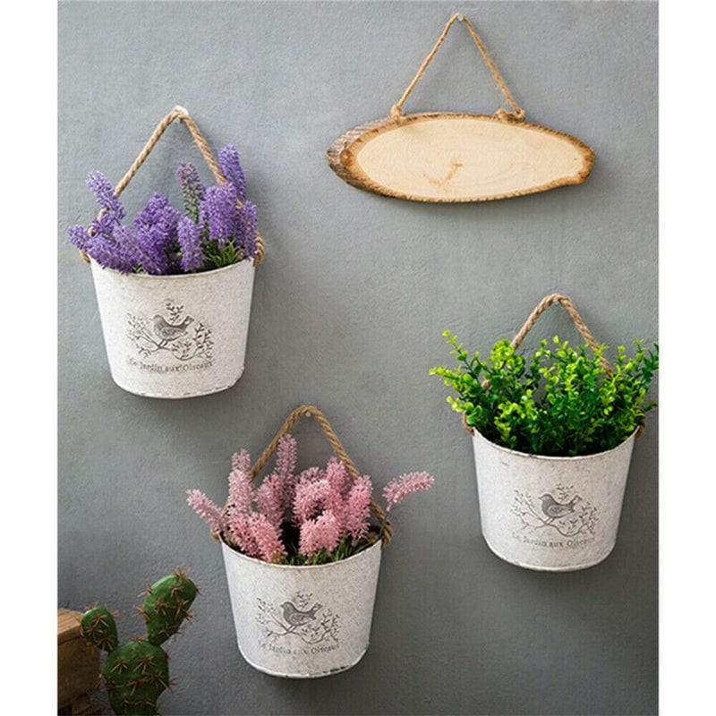 frJardioui Cache Pot Suspendu Vintage "Le Jardin Aux Oiseaux"