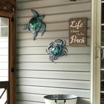 frJardioui Décoration Murale "Crabe & Coquillage"