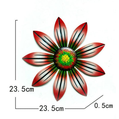 frJardioui Décoration Murale Extérieure " Fleurs Colorées "