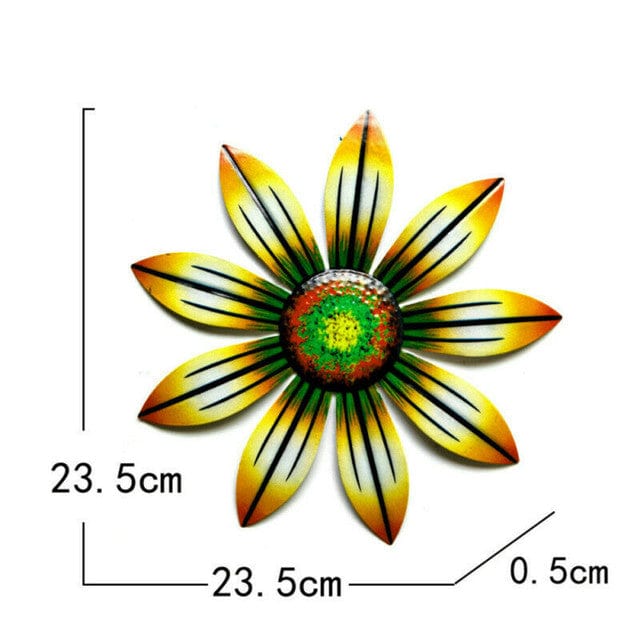 frJardioui Jaune Décoration Murale Extérieure " Fleurs Colorées "