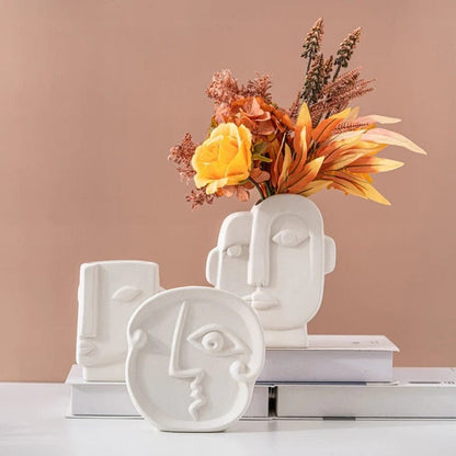 frJardioui Vase Visage Abstrait de Style Picasso